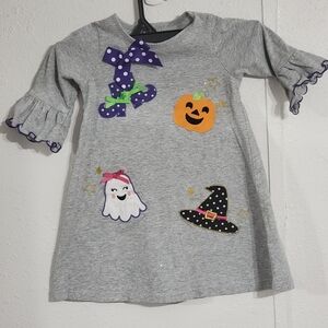 Good Lad 4T Halloween Gray Dress Pumpkin Ghost Witches And Bows